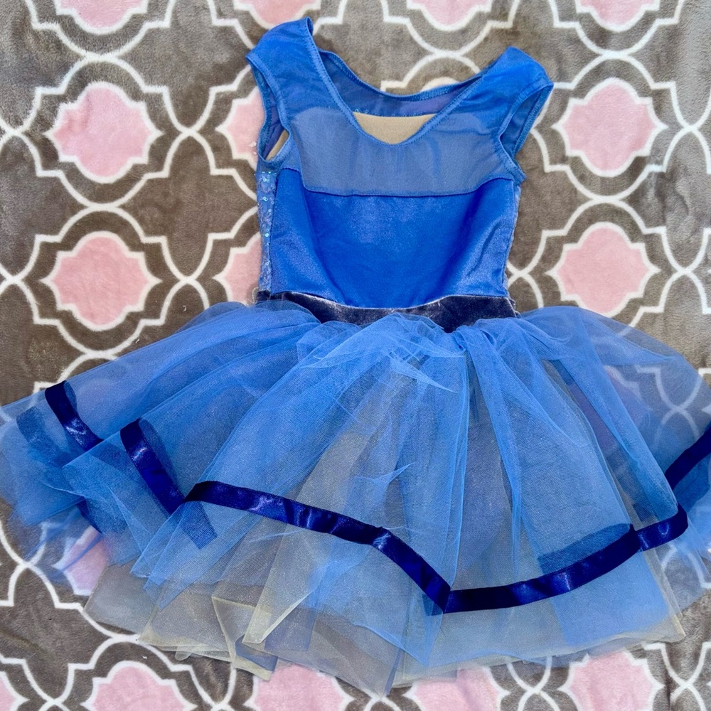 Weissman Recital Dress Periwinkle Blue Tulle Sequin Style 14401 Size SC (6/6X) - Picture 3 of 9